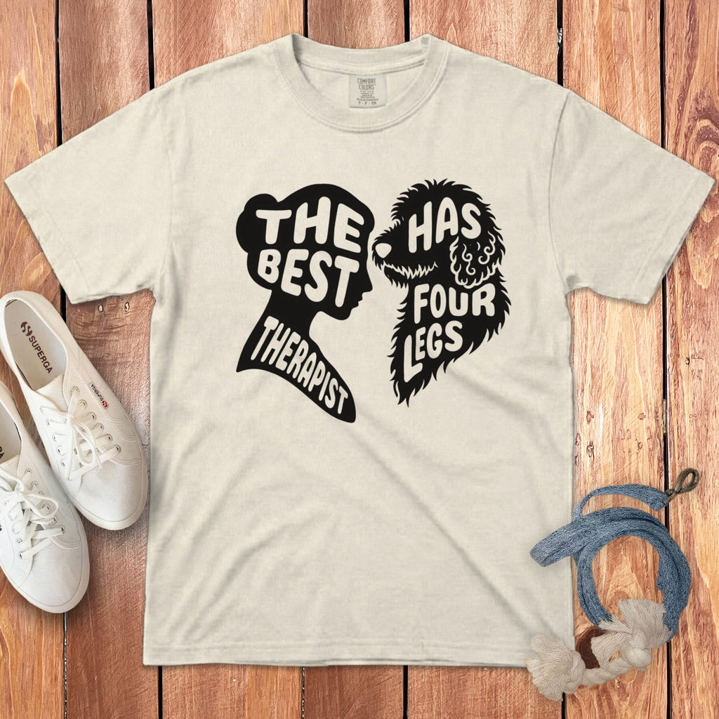 Four Legs Therapist Signature T-Shirt in Ivory / S by Puppy Jo
