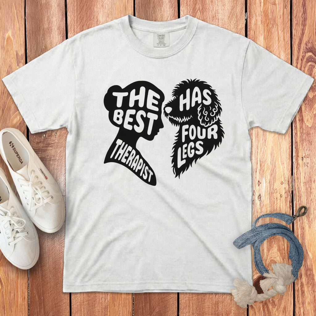 Four Legs Therapist Signature T-Shirt in White / S by Puppy Jo