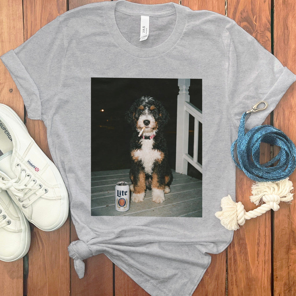Funny Bernedoodle Meme T-Shirt in Athletic Heather / S by Puppy Jo
