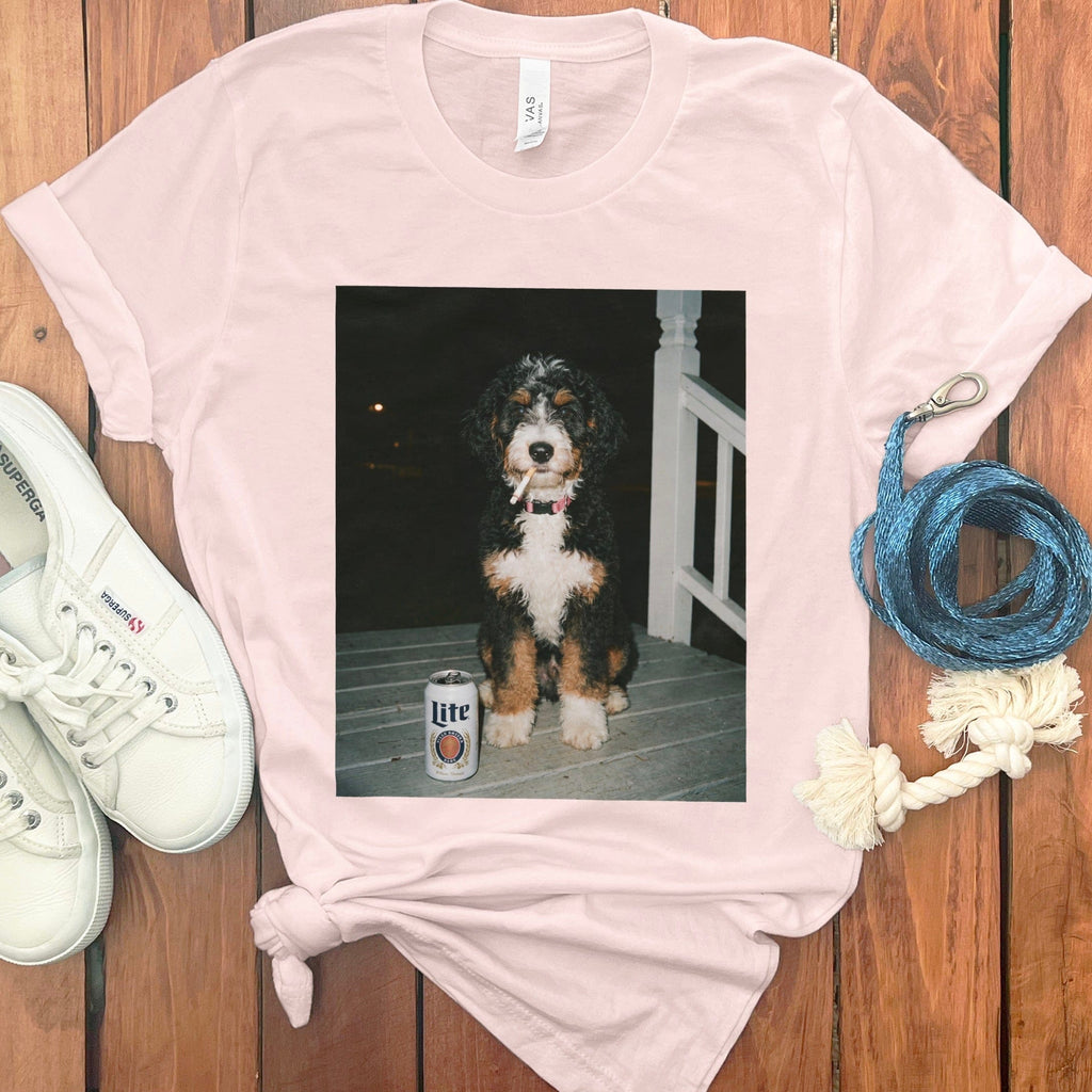 Funny Bernedoodle Meme T-Shirt in Soft Pink / S by Puppy Jo