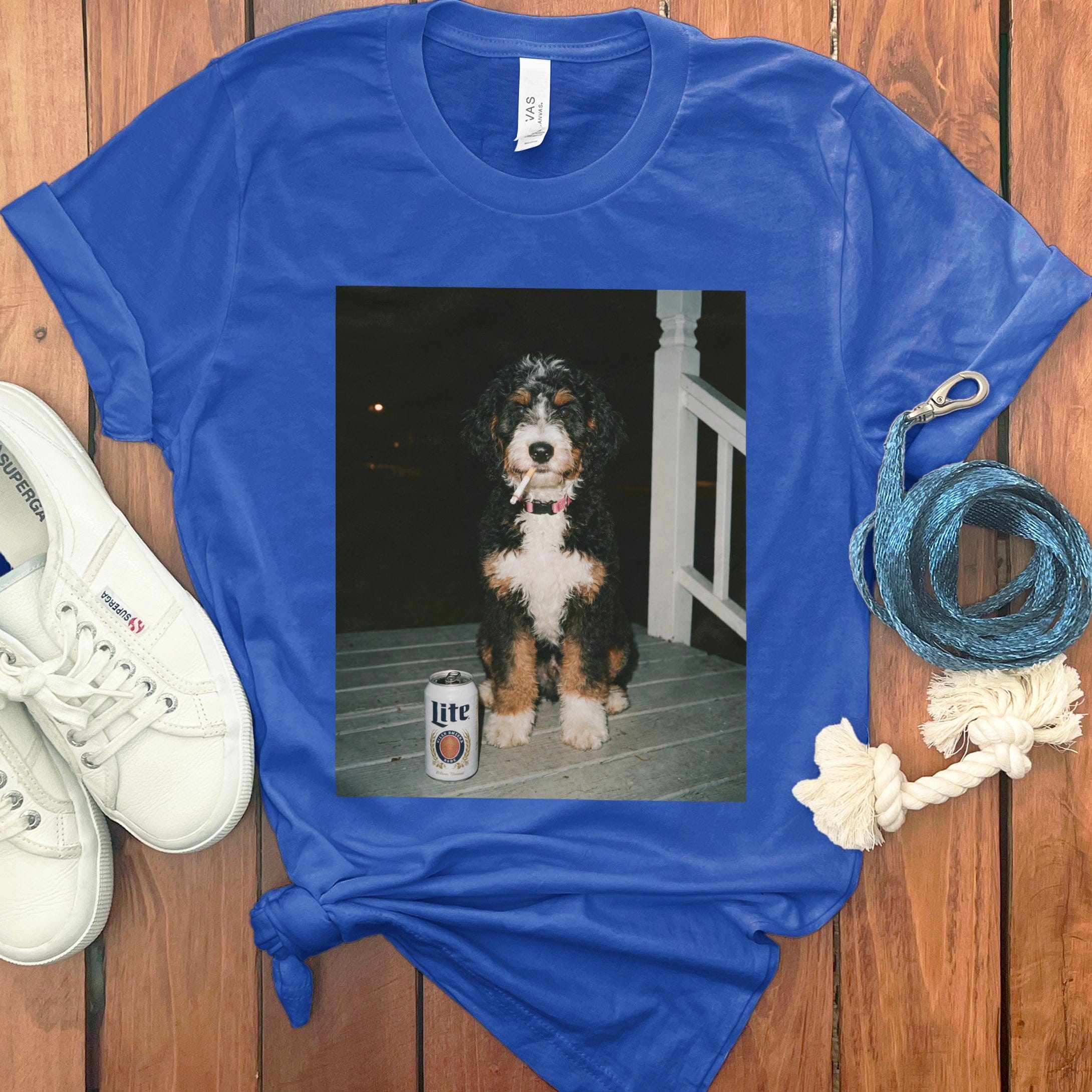 Funny Bernedoodle Meme T-Shirt in True Royal / S by Puppy Jo