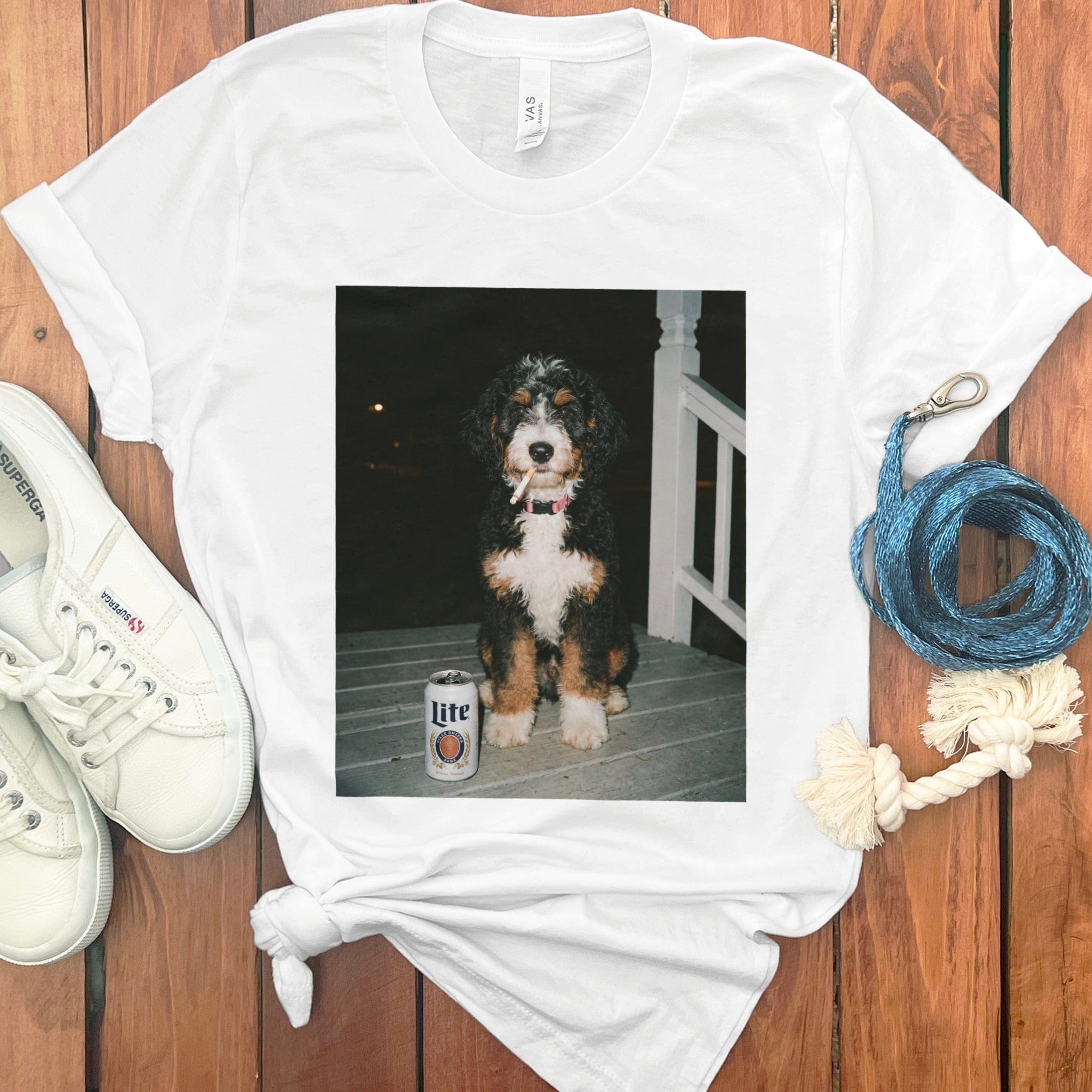 Funny Bernedoodle Meme T-Shirt in White / S by Puppy Jo