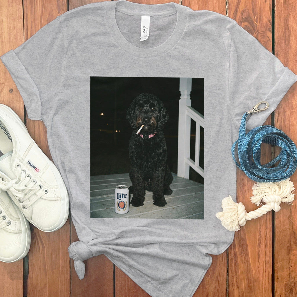 Funny Black Goldendoodle Meme T-Shirt in Athletic Heather / S by Puppy Jo