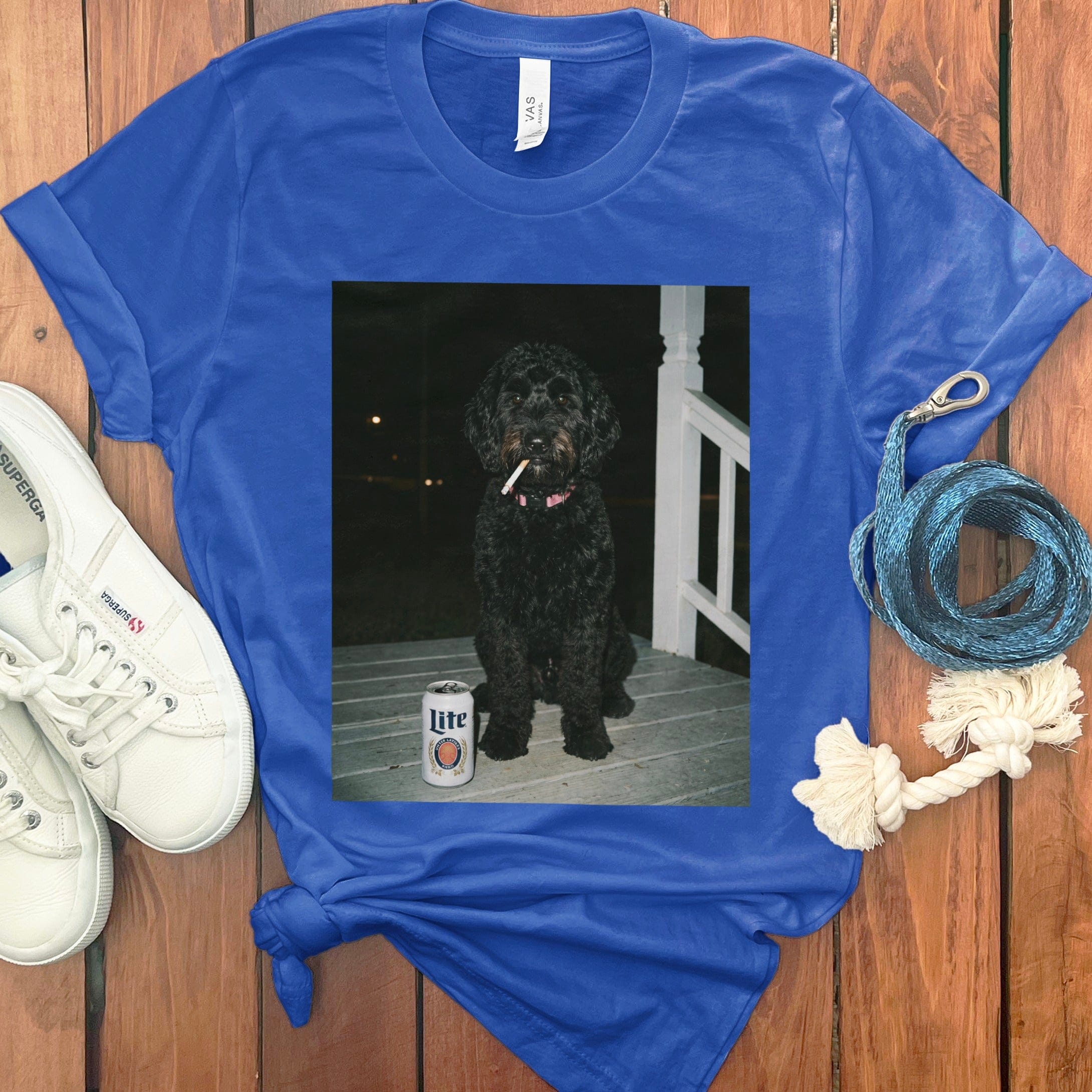 Funny Black Goldendoodle Meme T-Shirt in True Royal / S by Puppy Jo