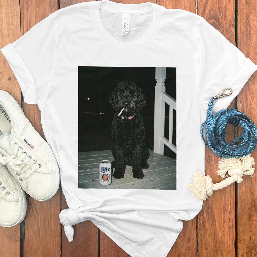 Funny Black Goldendoodle Meme T-Shirt in White / S by Puppy Jo