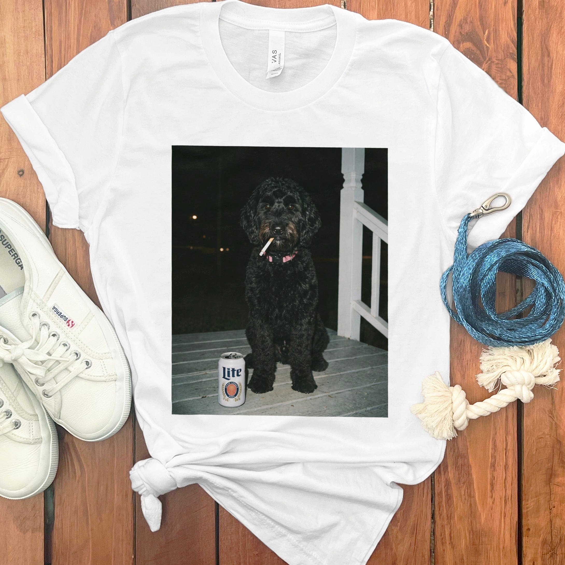 Funny Black Goldendoodle Meme T-Shirt in White / S by Puppy Jo