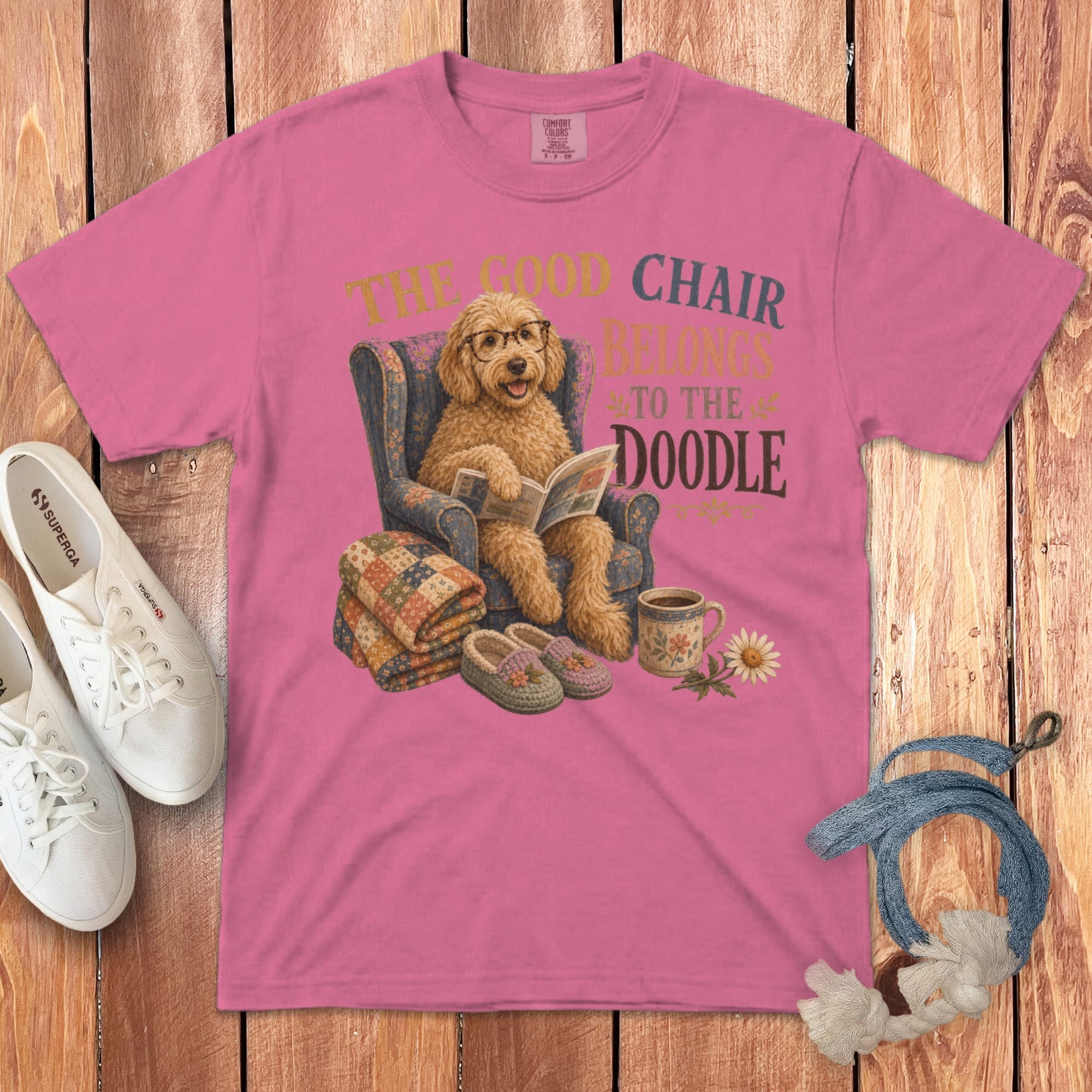 Funny Doodle Chair Signature T-Shirt in Crunchberry / S by Puppy Jo