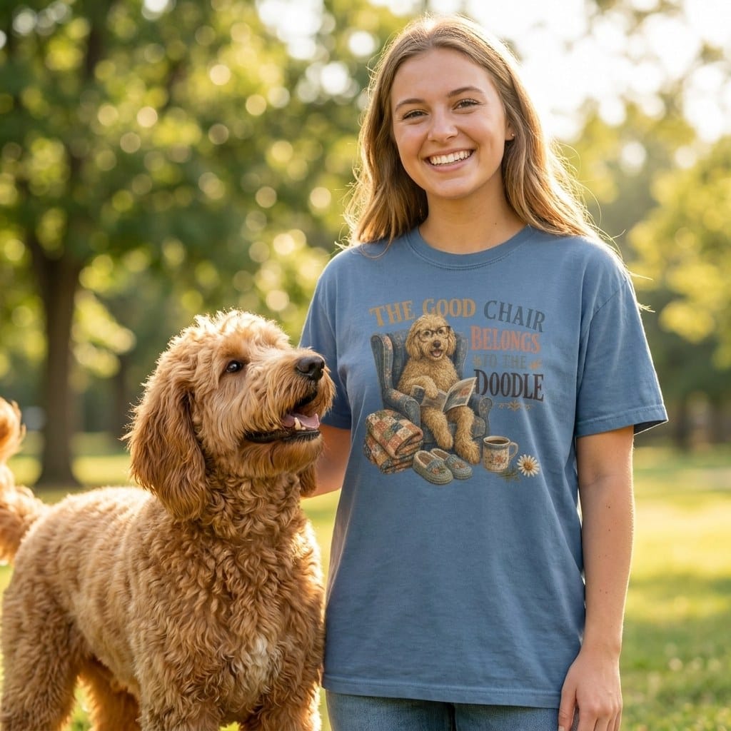 Funny Doodle Chair Signature T-Shirt in by Puppy Jo