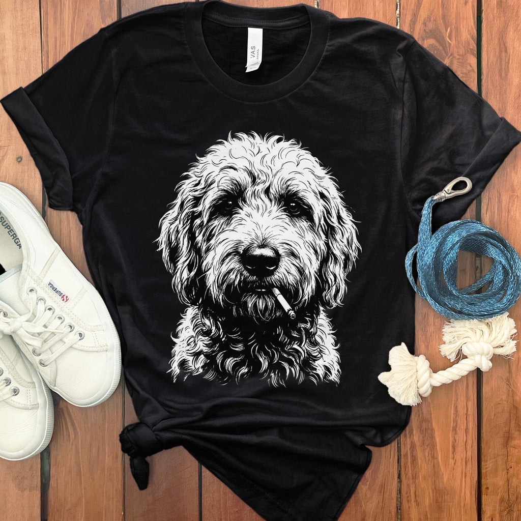 Funny Doodle Smoking T-Shirt in Black / M by Puppy Jo