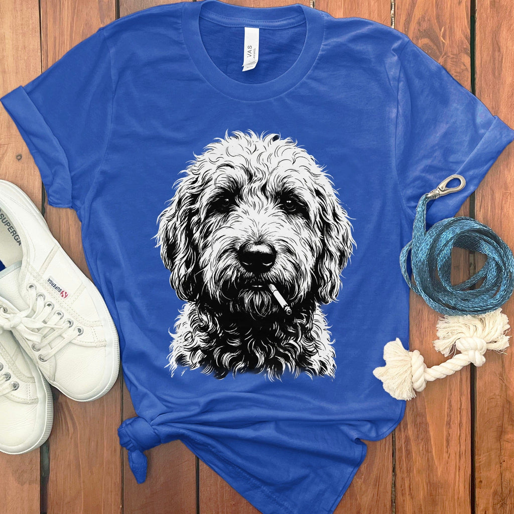 Funny Doodle Smoking T-Shirt in True Royal / M by Puppy Jo