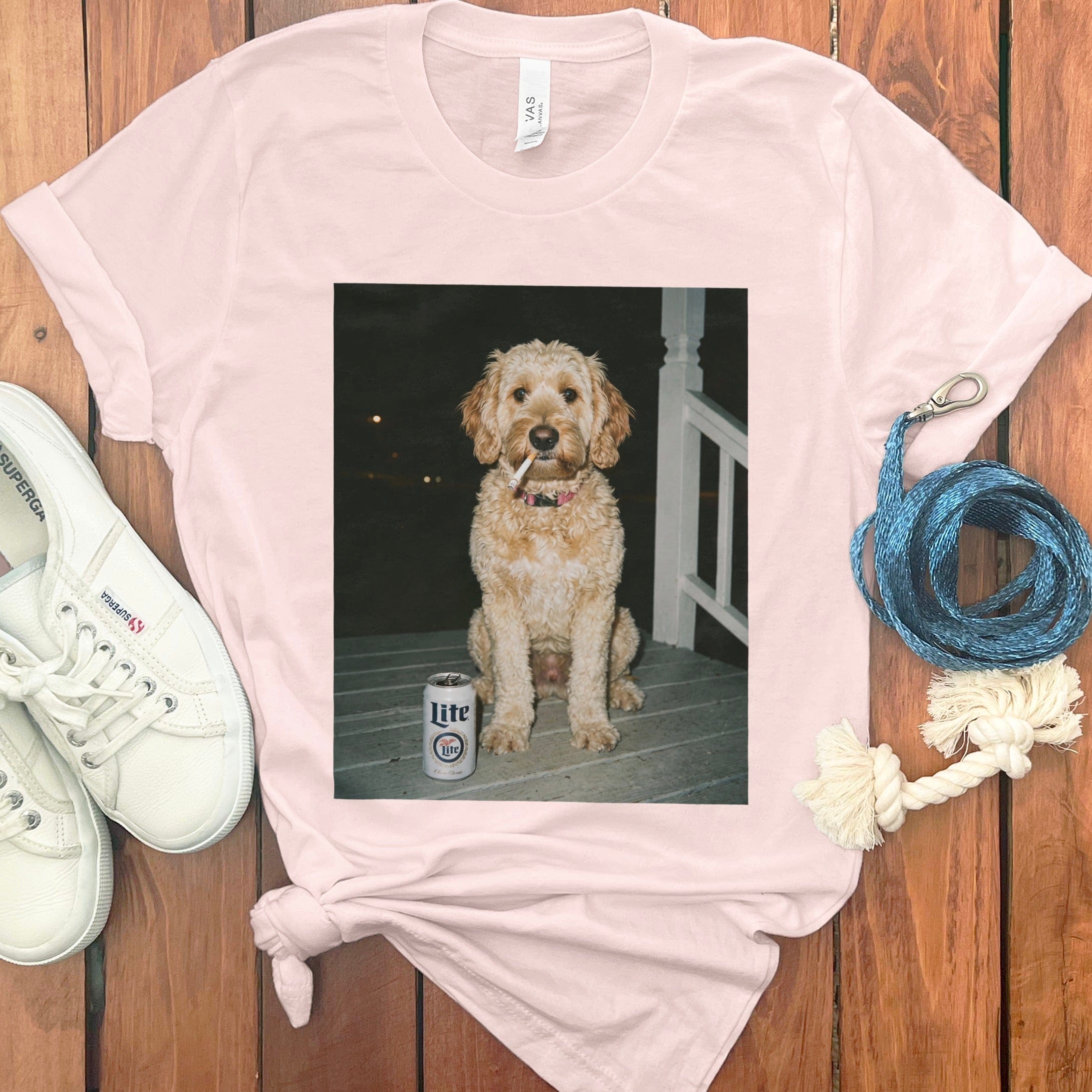 Funny Goldendoodle Meme T-Shirt in Soft Pink / S by Puppy Jo