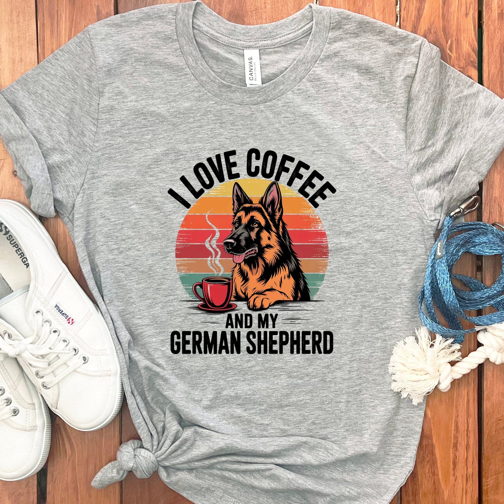 I Love Coffee And My German Shepherd T-Shirt product type