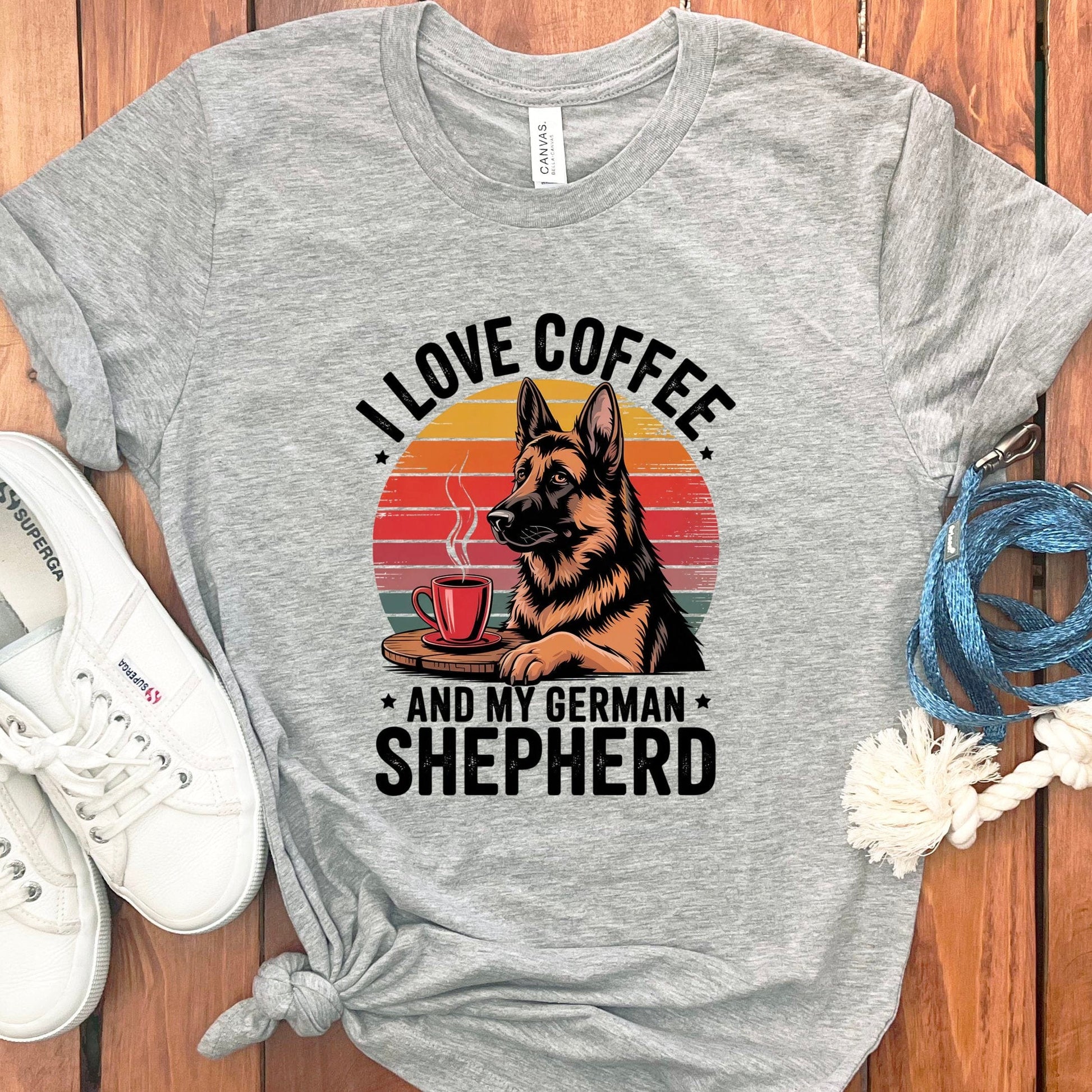 I Love Coffee and My German Shepherd T-shirt product
