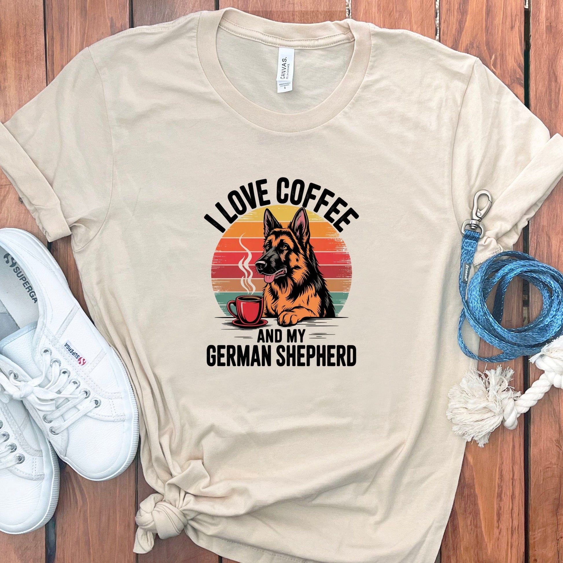 I Love Coffee and My German Shepherd T-shirt product
