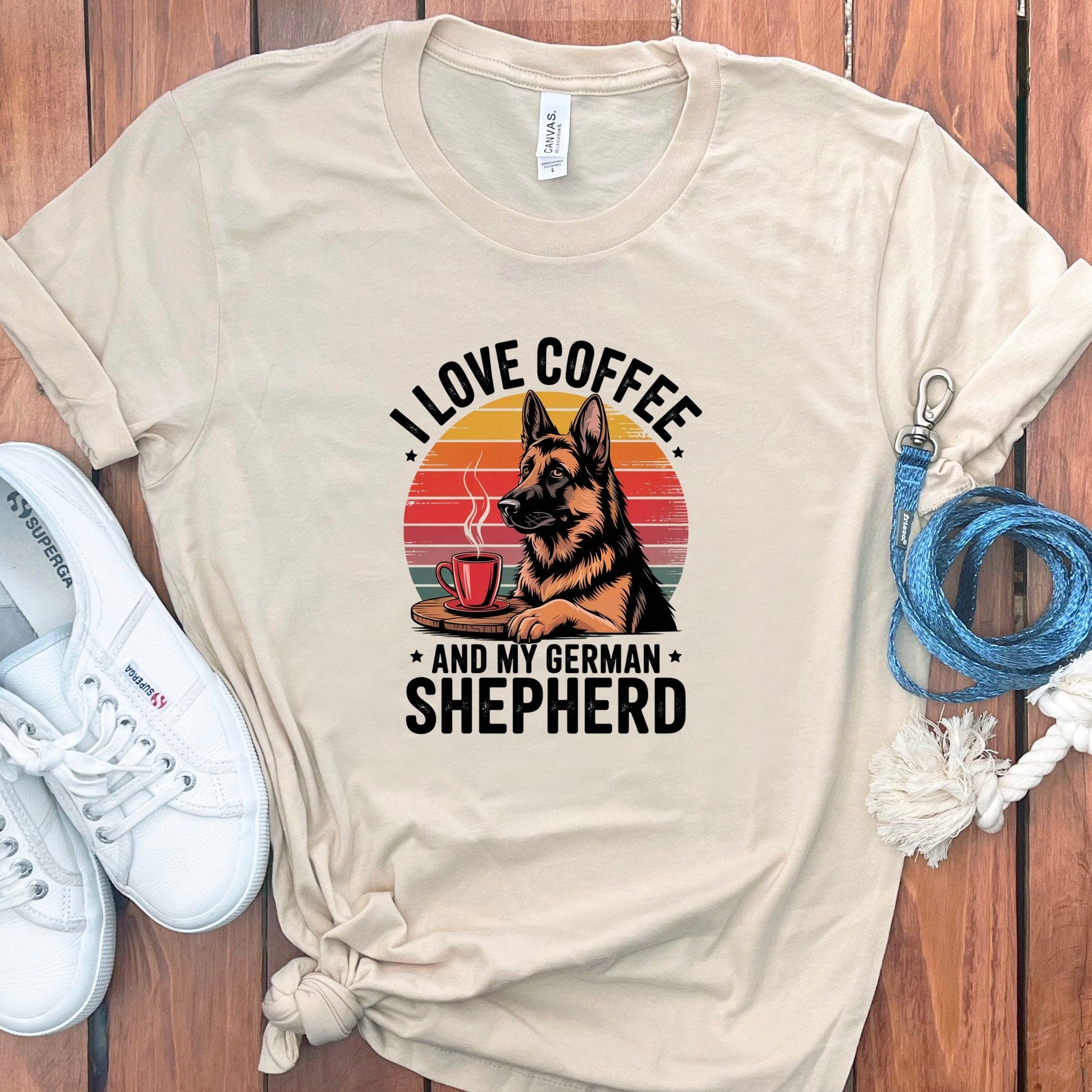 I Love Coffee and My German Shepherd T-shirt product