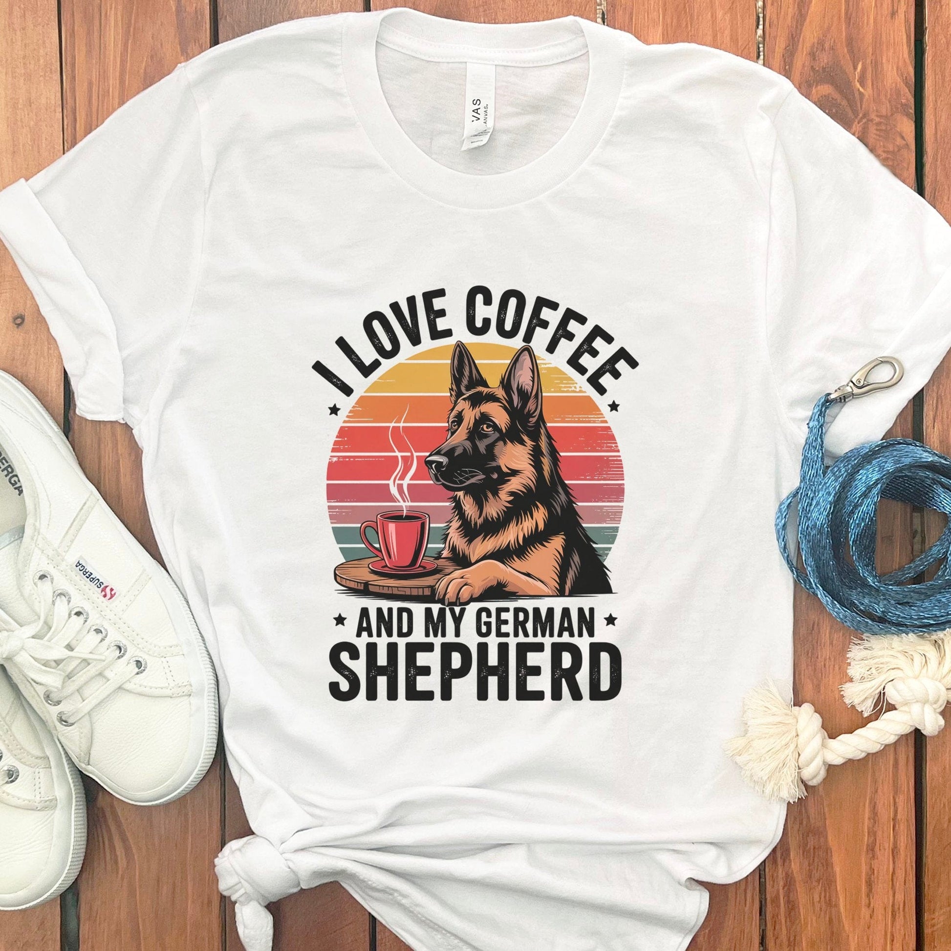 I Love Coffee And My German Shepherd T-Shirt Product