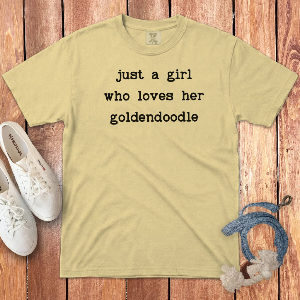Giirl Loves Goldendoodle Signature T-Shirt in Butter / S by Puppy Jo