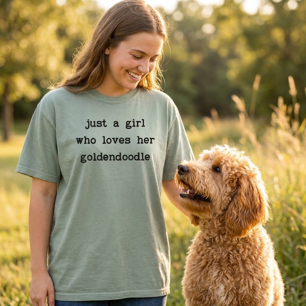 Giirl Loves Goldendoodle Signature T-Shirt in by Puppy Jo