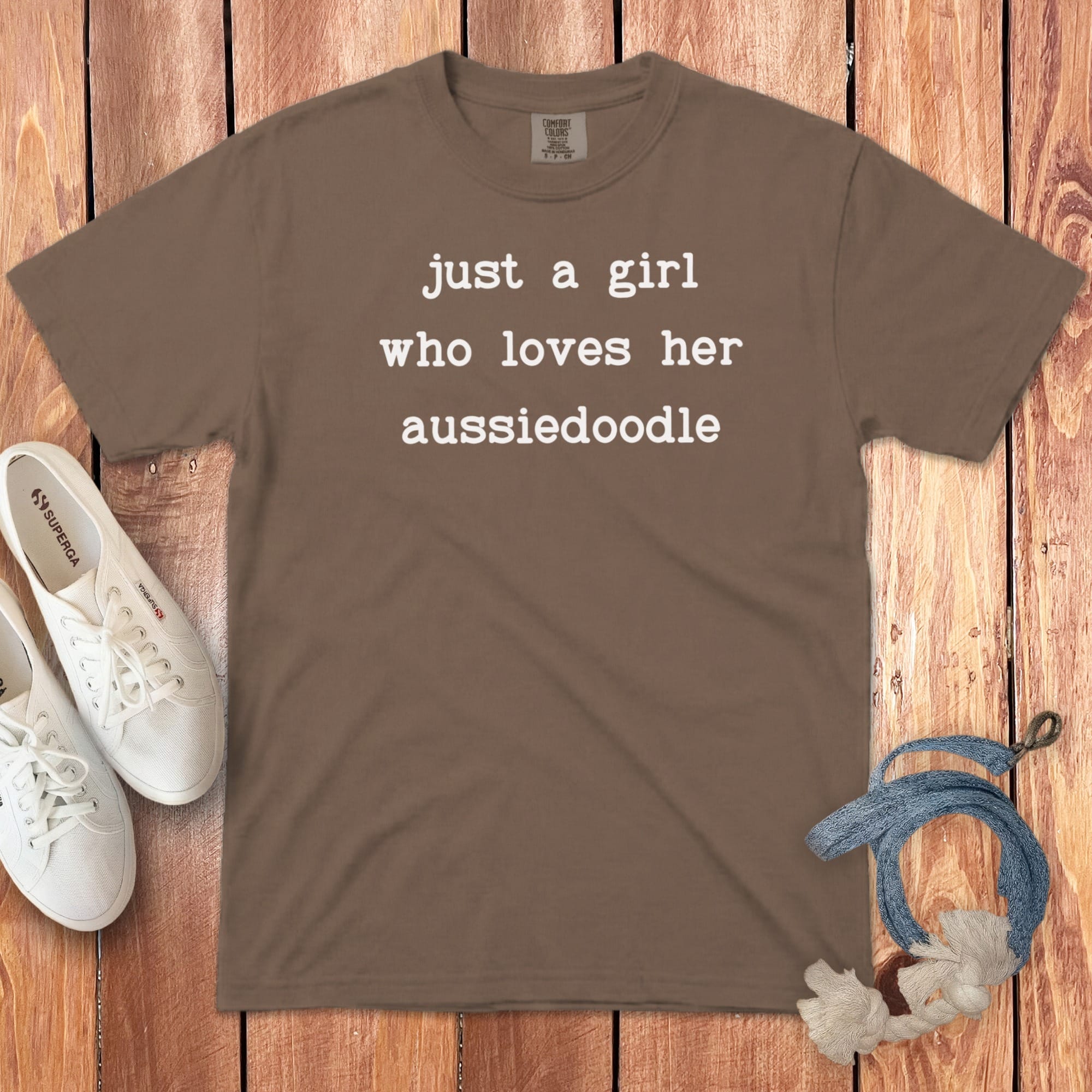 Girl Loves Aussiedoodle Signature T-Shirt in Espresso / S by Puppy Jo