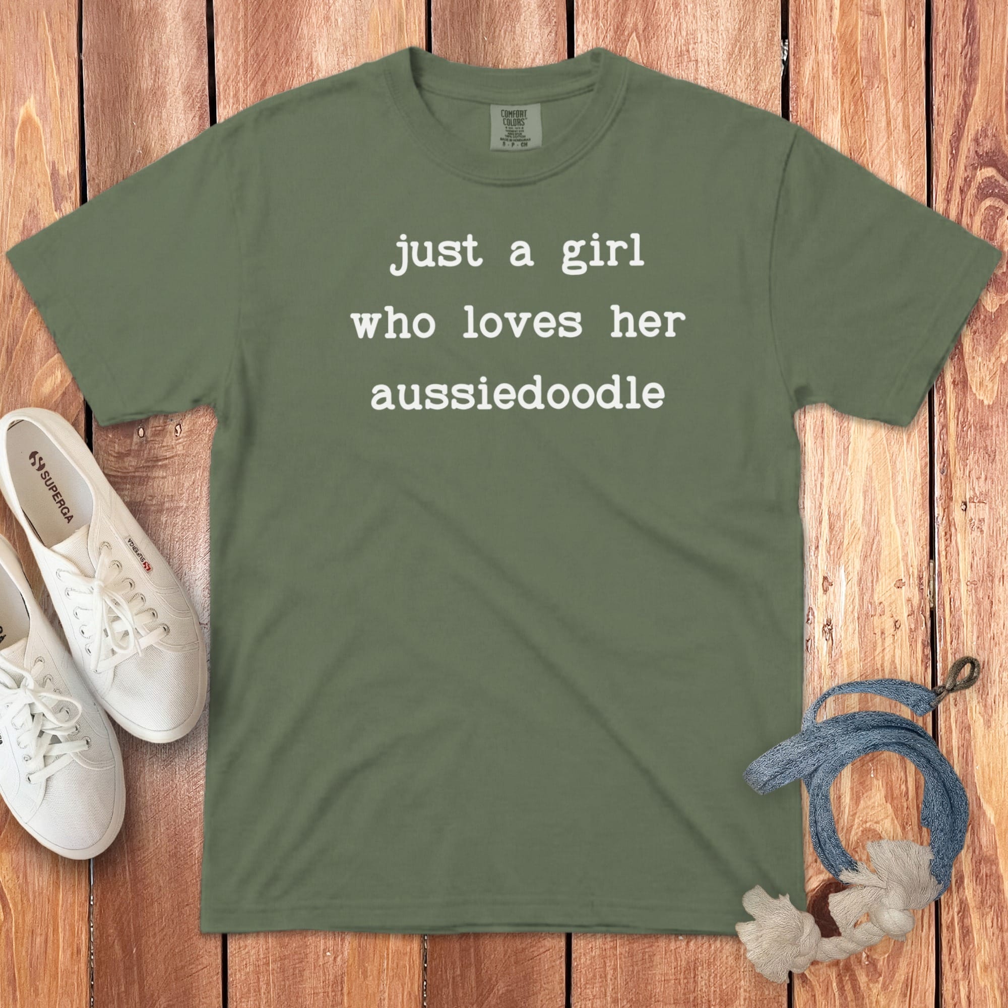 Girl Loves Aussiedoodle Signature T-Shirt in Moss / S by Puppy Jo