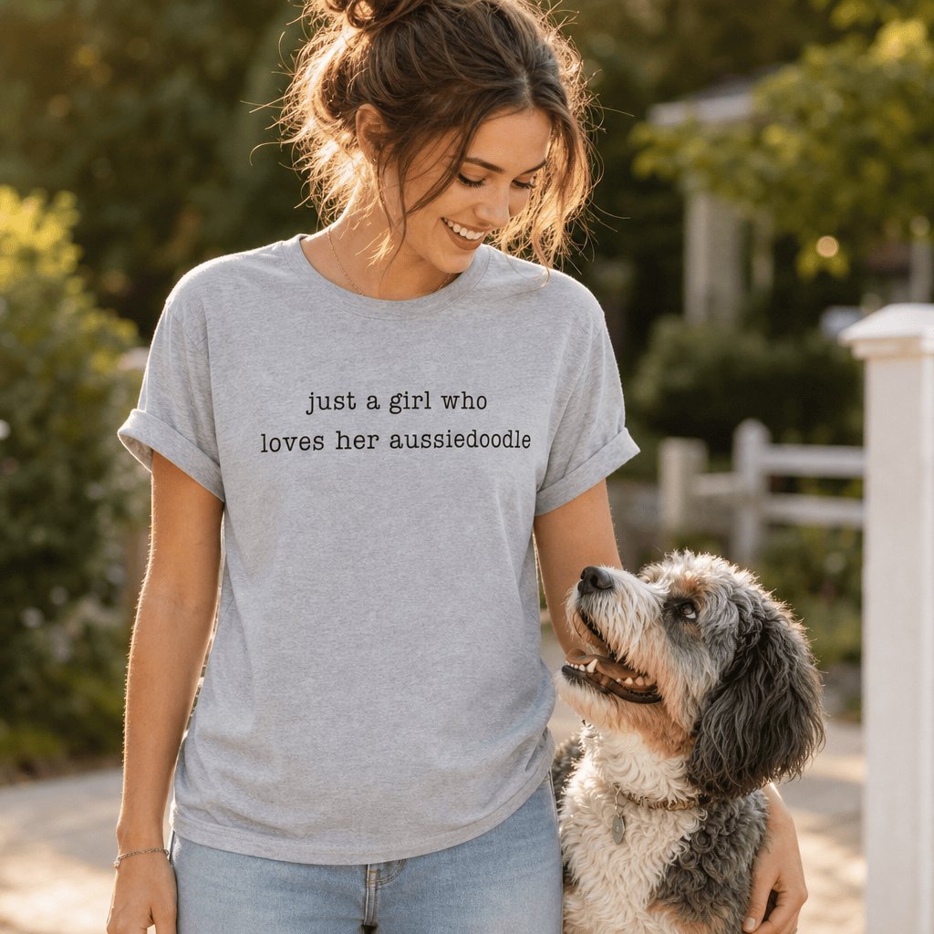 Girl Loves Aussiedoodle T-Shirt in by Puppy Jo