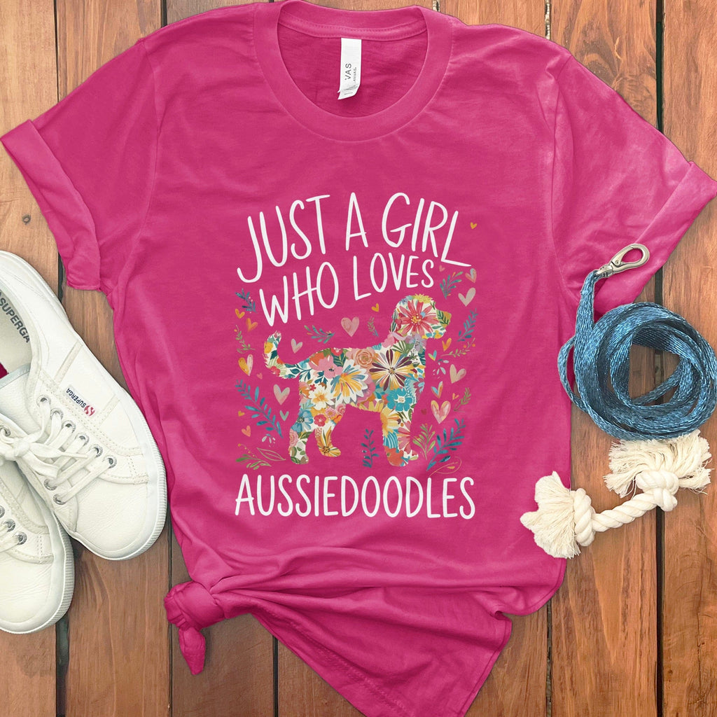 Girl Loves Aussiedoodles T-Shirt in Charity Pink / S by Puppy Jo