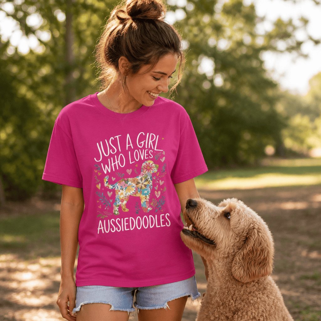 Girl Loves Aussiedoodles T-Shirt in by Puppy Jo