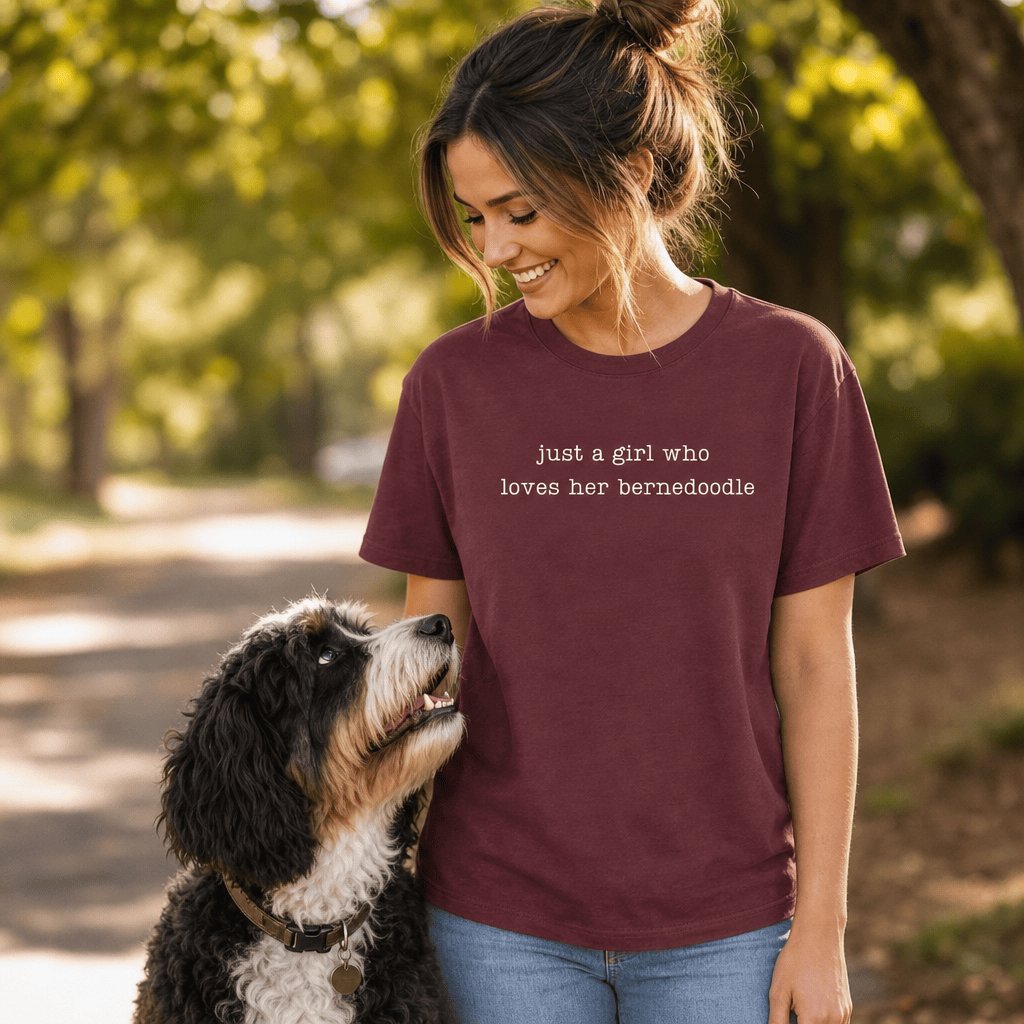 Girl Loves Bernedoodle T-Shirt in by Puppy Jo