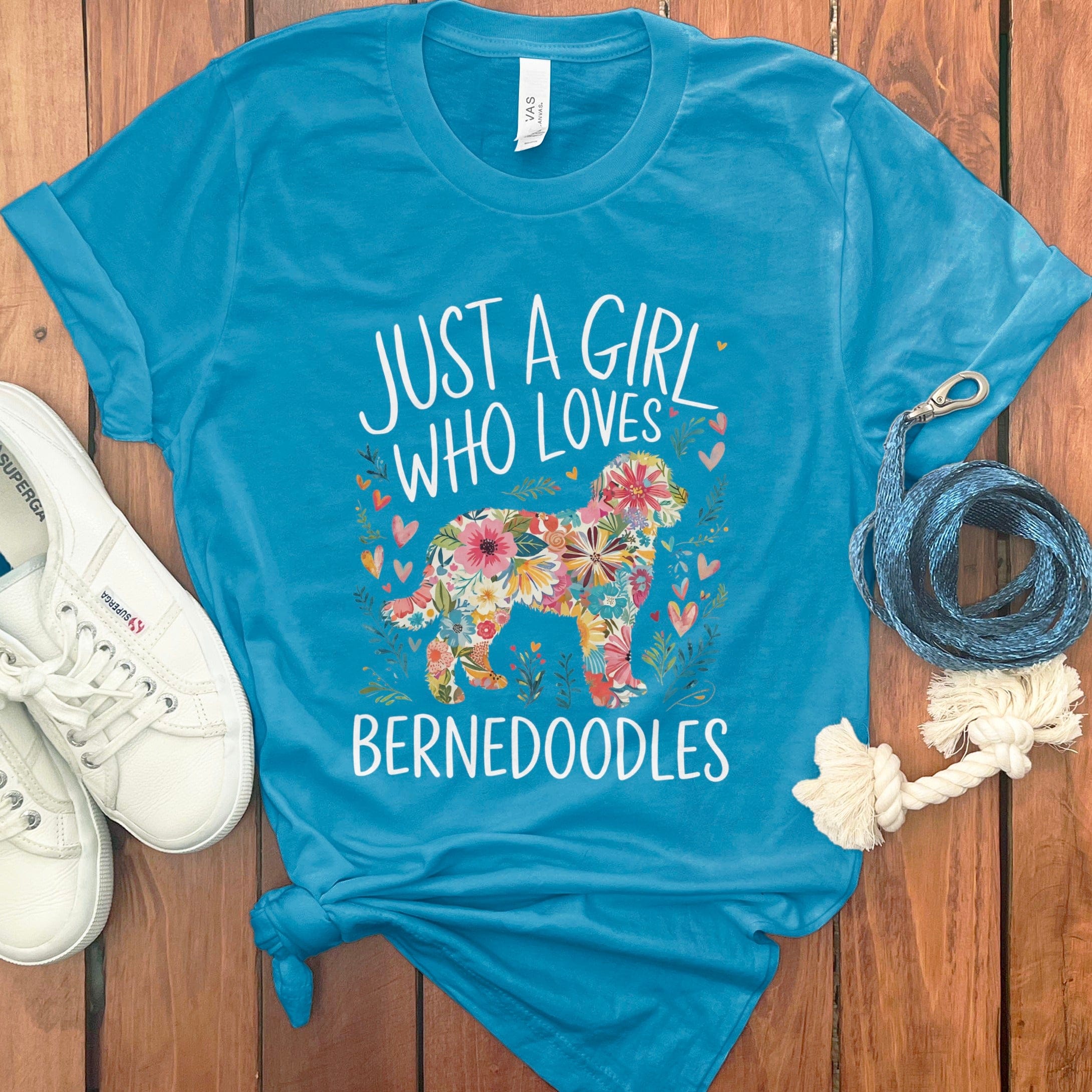 Girl Loves Bernedoodles in Aqua / S by Puppy Jo
