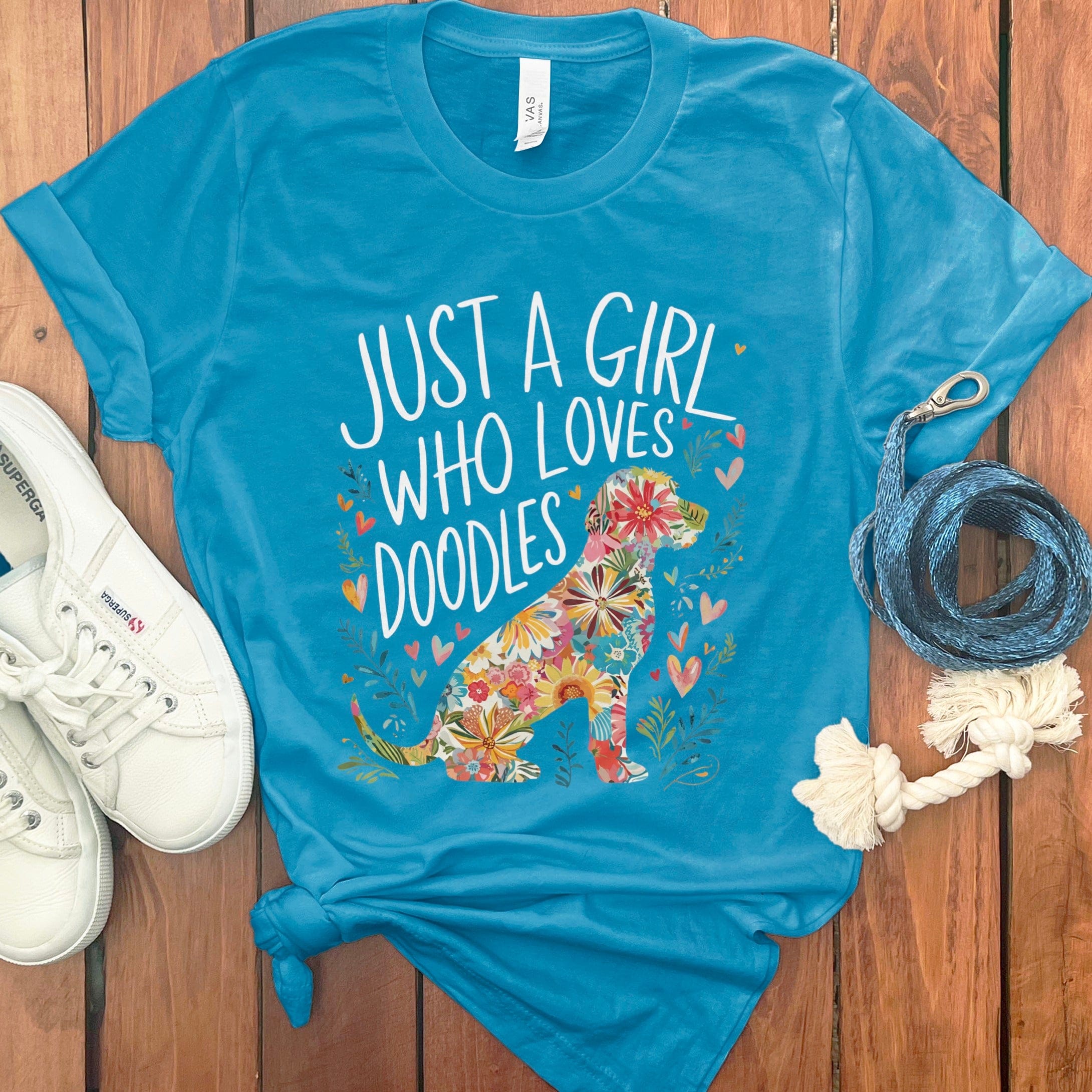 Girl Loves Doodles in Aqua / S by Puppy Jo