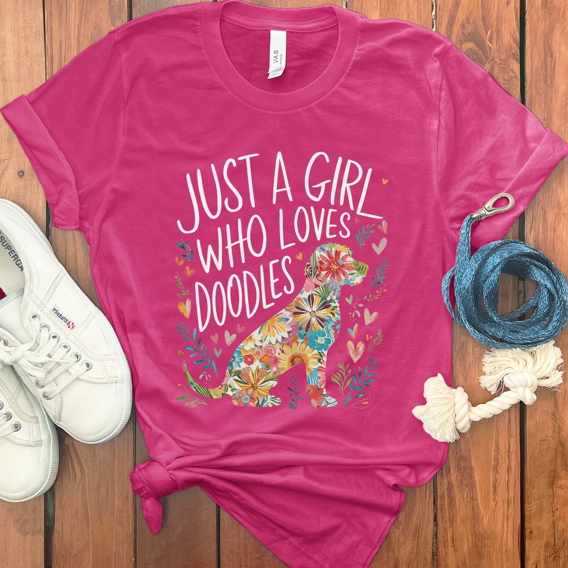 Girl Loves Doodles in Charity Pink / S by Puppy Jo