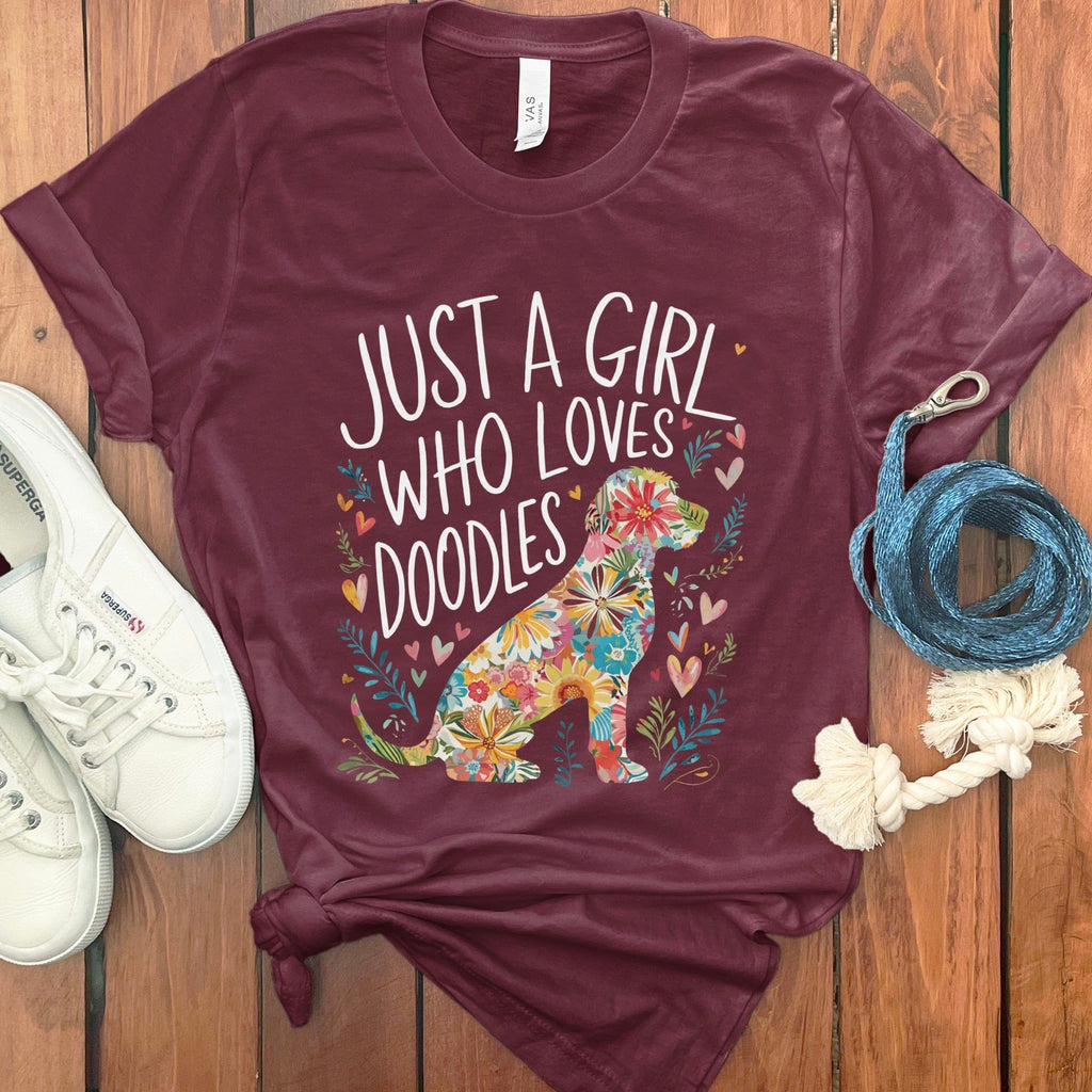 Girl Loves Doodles in Maroon / S by Puppy Jo