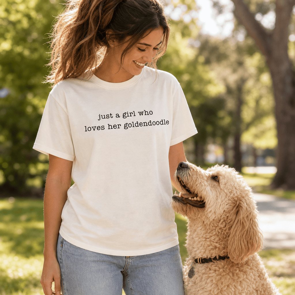 Girl Loves Goldendoodle T-Shirt in by Puppy Jo