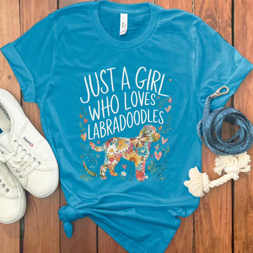 Girl Loves Labradoodles in Aqua / S by Puppy Jo