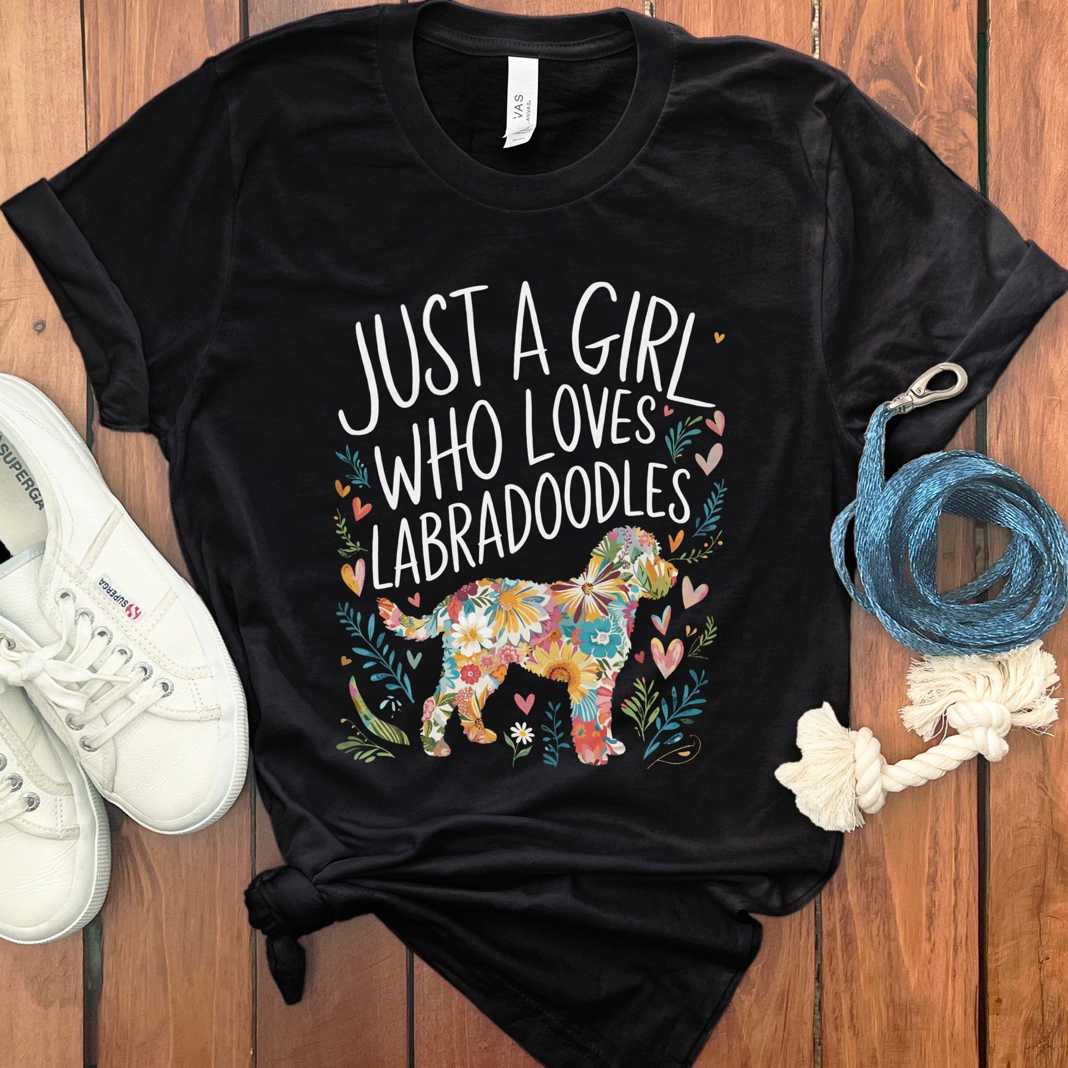 Girl Loves Labradoodles in Black / S by Puppy Jo