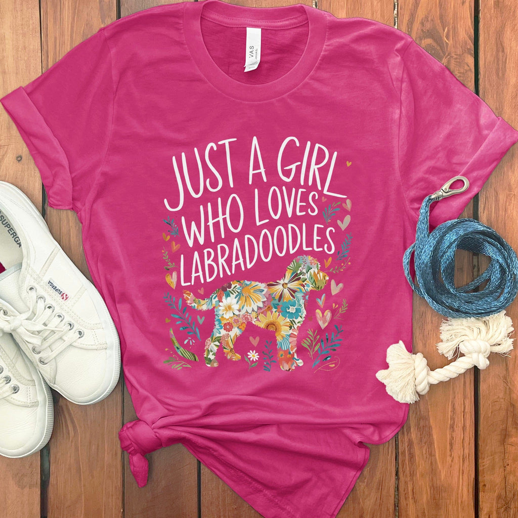 Girl Loves Labradoodles in Charity Pink / S by Puppy Jo