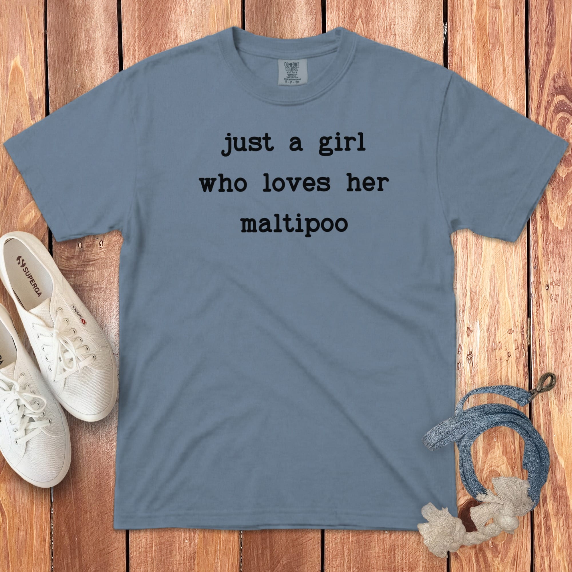 Girl Loves Maltipoo Signature T-Shirt in Blue Jean / S by Puppy Jo