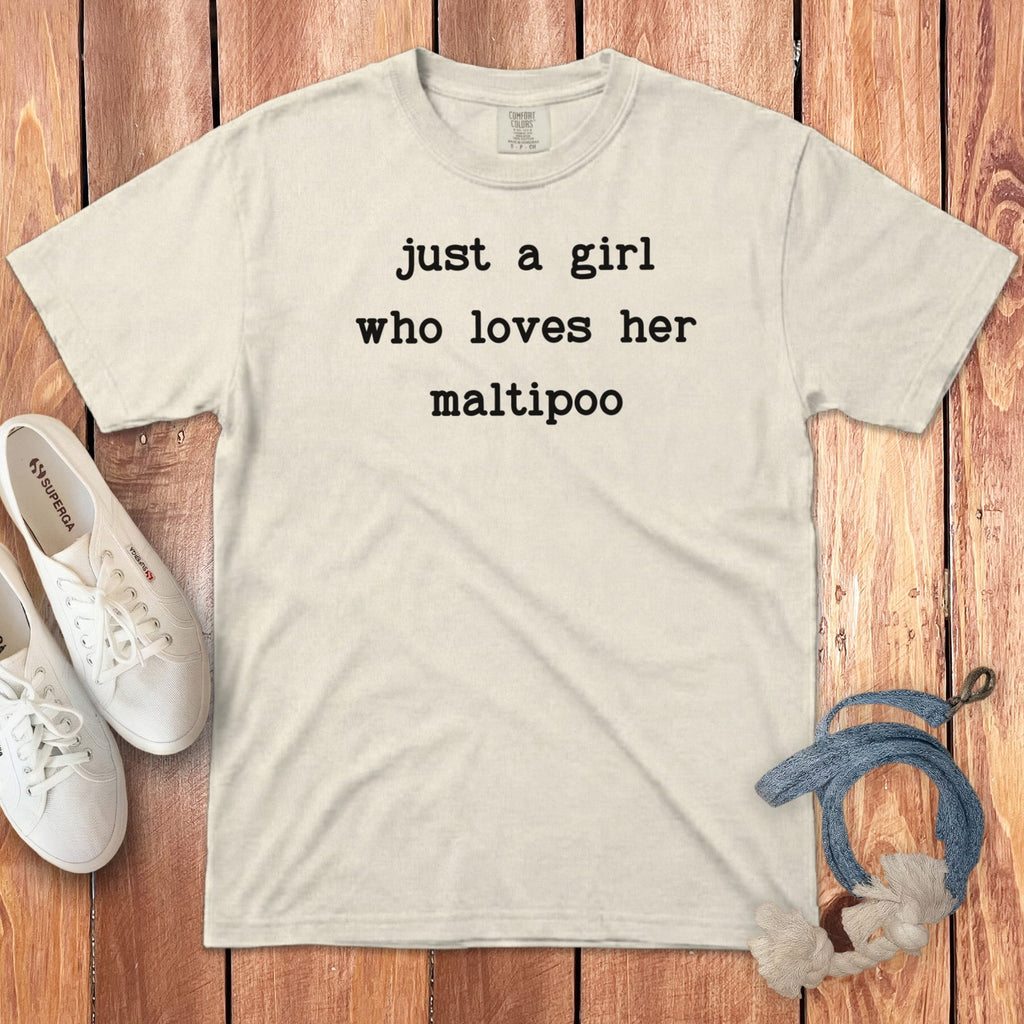 Girl Loves Maltipoo Signature T-Shirt in Ivory / S by Puppy Jo