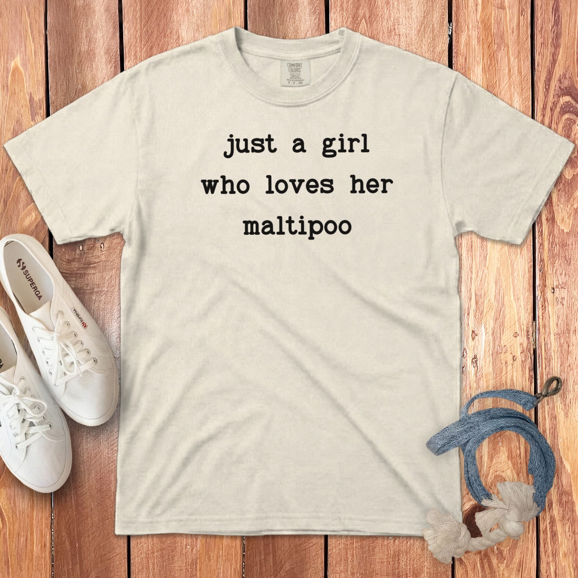 Girl Loves Maltipoo Signature T-Shirt in Ivory / S by Puppy Jo