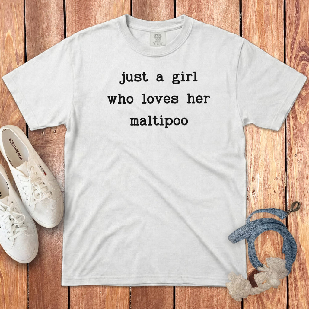 Girl Loves Maltipoo Signature T-Shirt in White / S by Puppy Jo