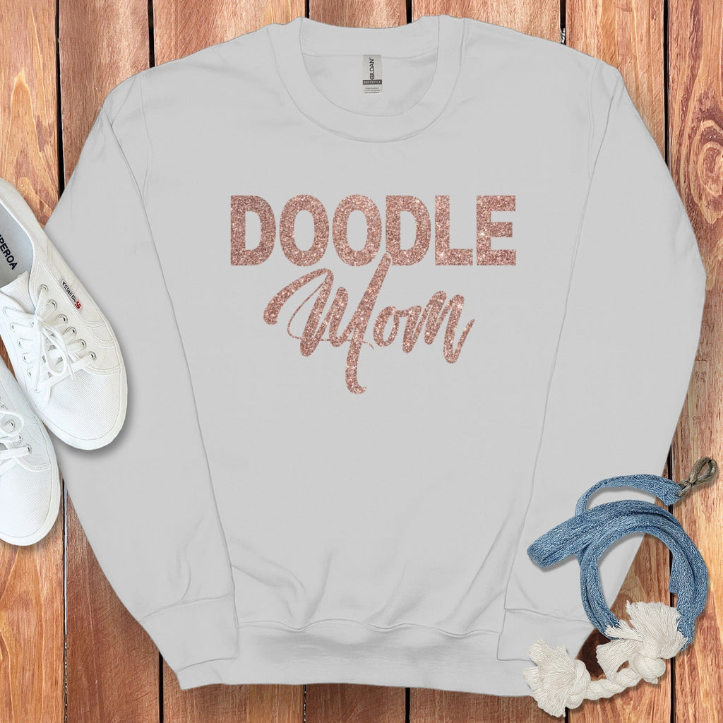 Glitter Doodle Mom Sweatshirt in Sport Grey / S by Puppy Jo