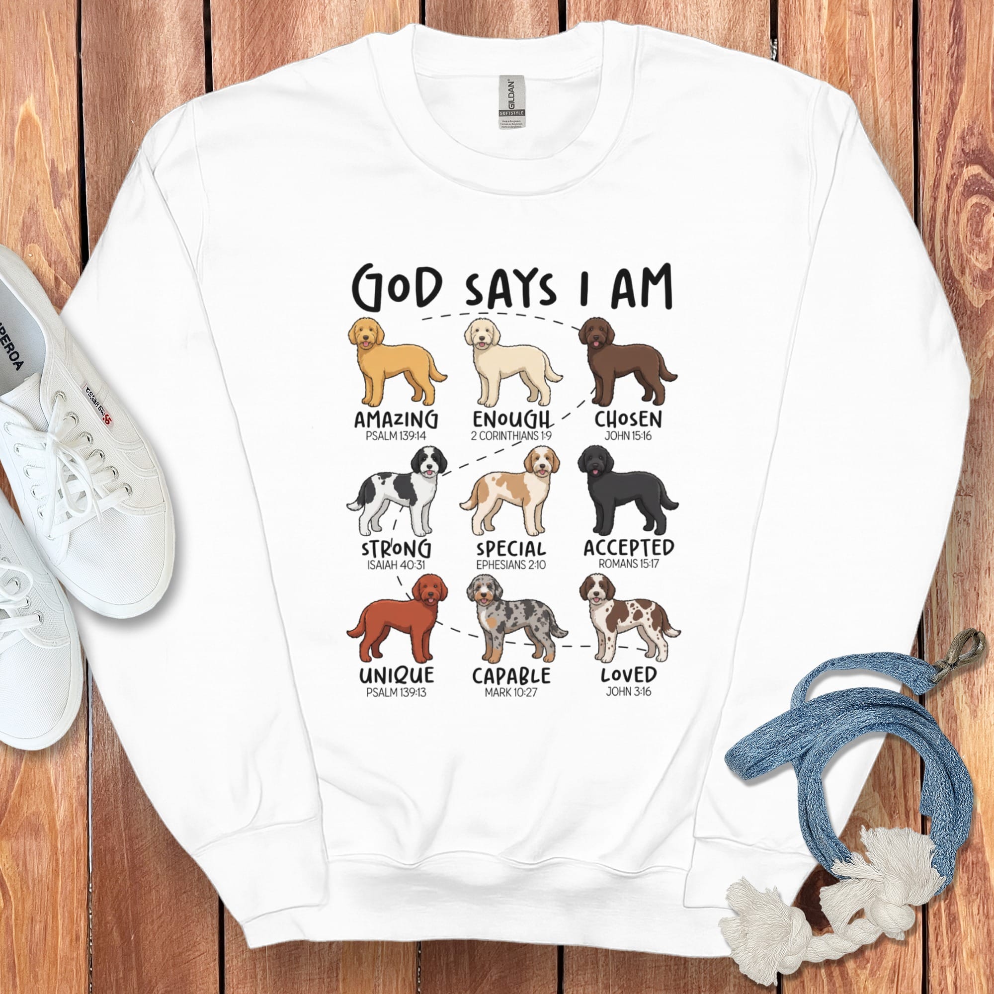 God Doodle Sweatshirt in White / S by Puppy Jo