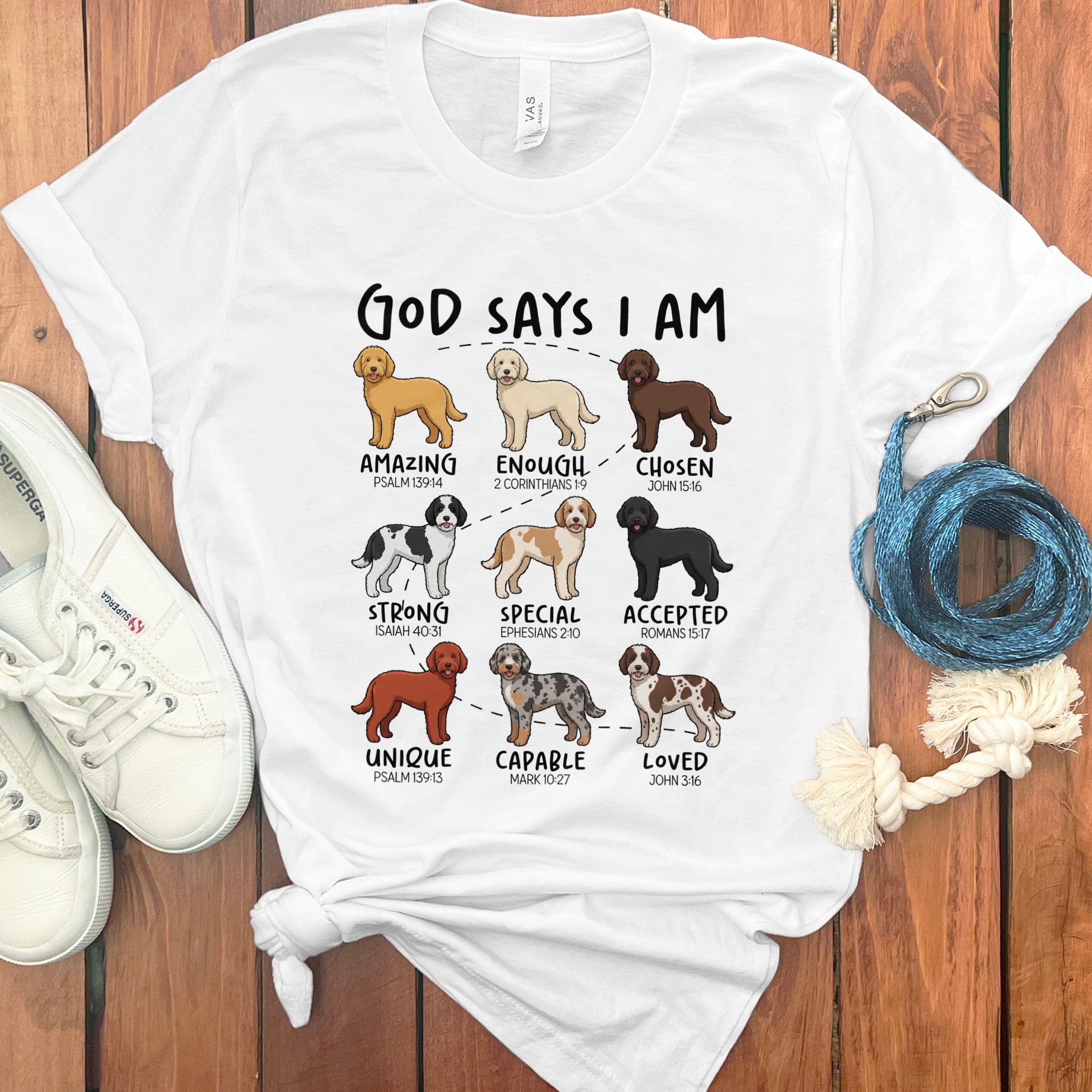 God Doodle T-Shirt in White / M by Puppy Jo