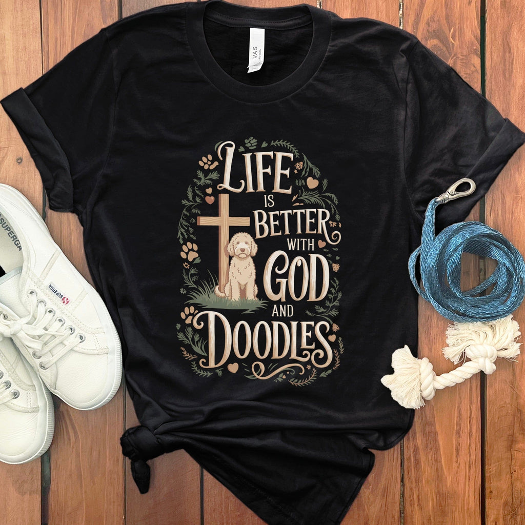 God Doodles T-Shirt in Black / M by Puppy Jo
