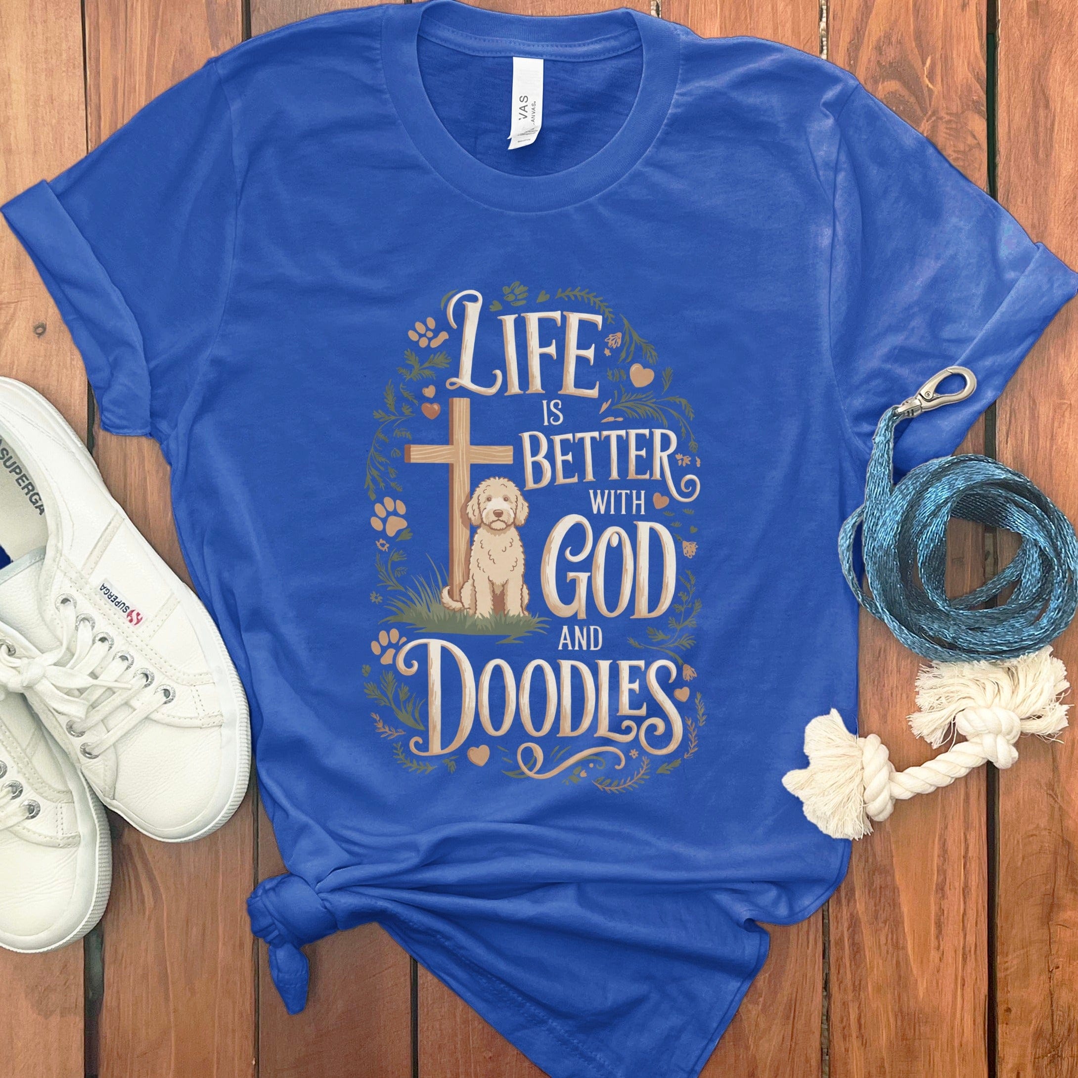 God Doodles T-Shirt in True Royal / M by Puppy Jo