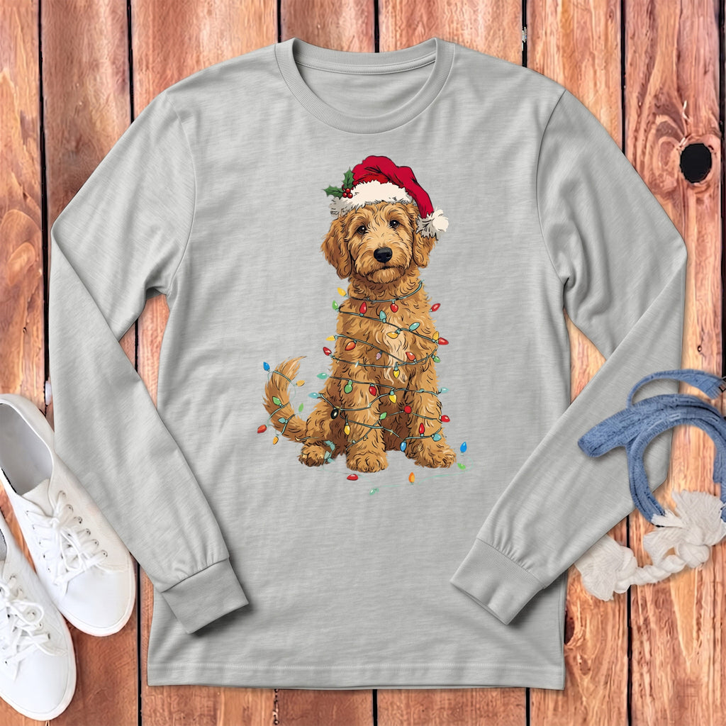 Golddendoodle Holiday Long Sleeve T-Shirt in Athletic Heather / S by Puppy Jo