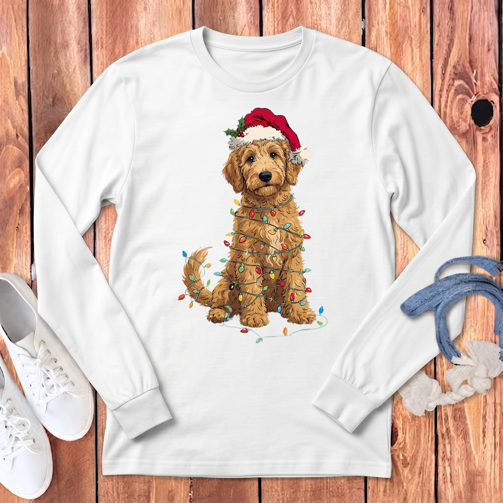 Golddendoodle Holiday Long Sleeve T-Shirt in White / S by Puppy Jo
