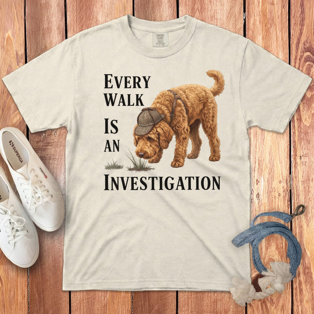 Golden Doodle Investigation Signature T-Shirt in Ivory / M by Puppy Jo