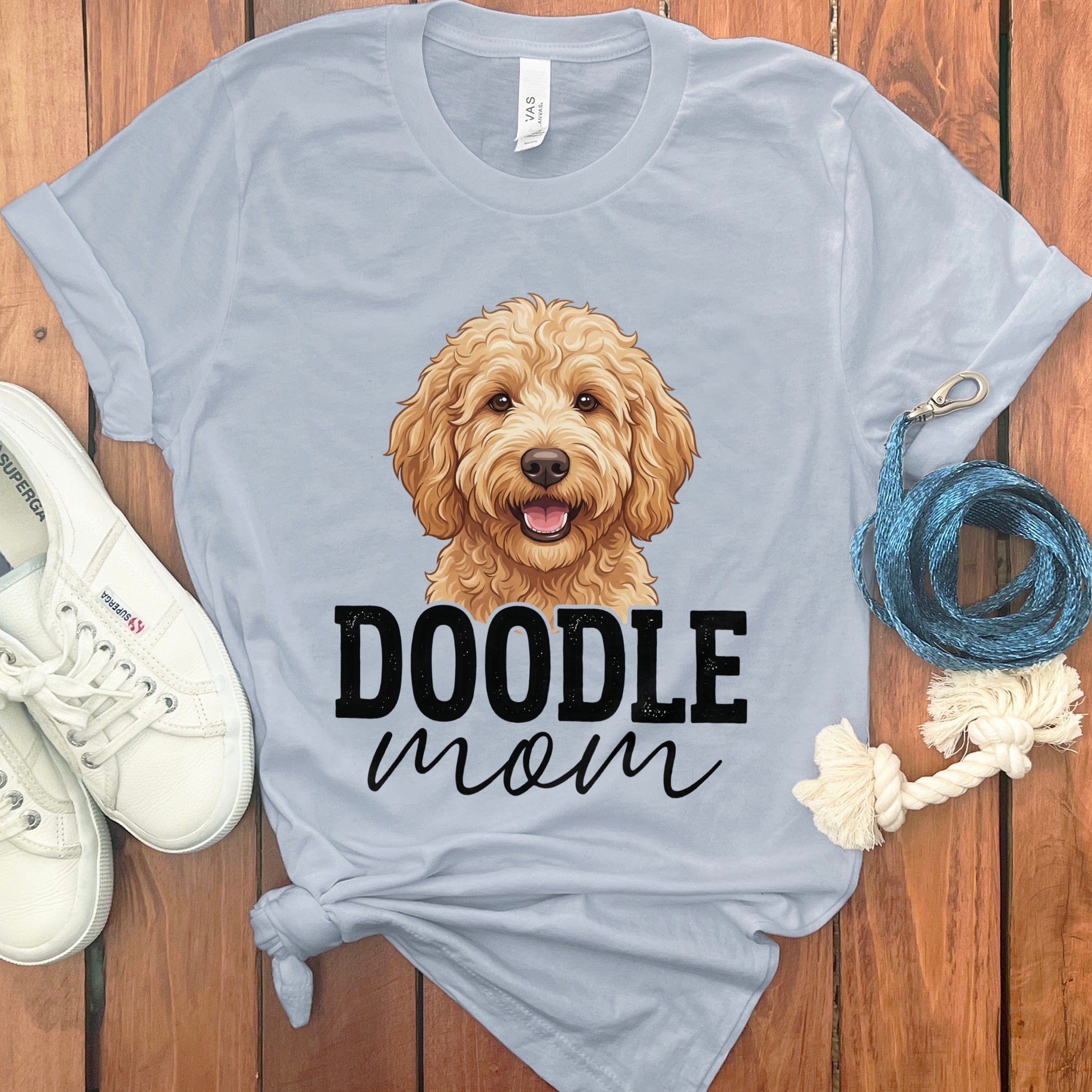 Golden Doodle Mom T-Shirt in Light Blue / M by Puppy Jo