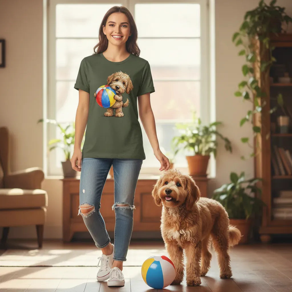 Golden Goldendoodle Beach Time T-Shirt in by Puppy Jo